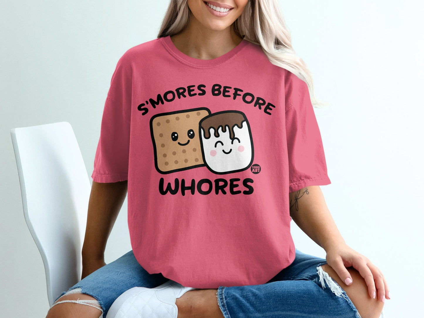 S'mores Before Whores Cute Cartoon Graphic T-Shirt