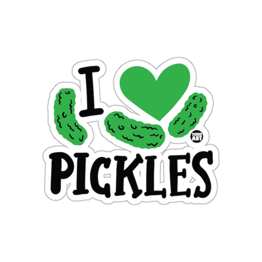 I Love Pickles Green Heart Pickle Art Funny Stickers
