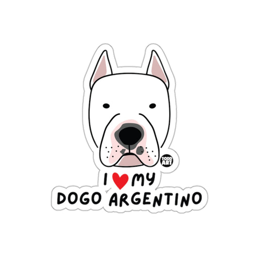 I Love My Dogo Argentino Sticker Adorable Pet Art