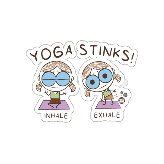 Yoga Stinks Funny Cartoon Yoga Sticker for Yoga Enthusiasts