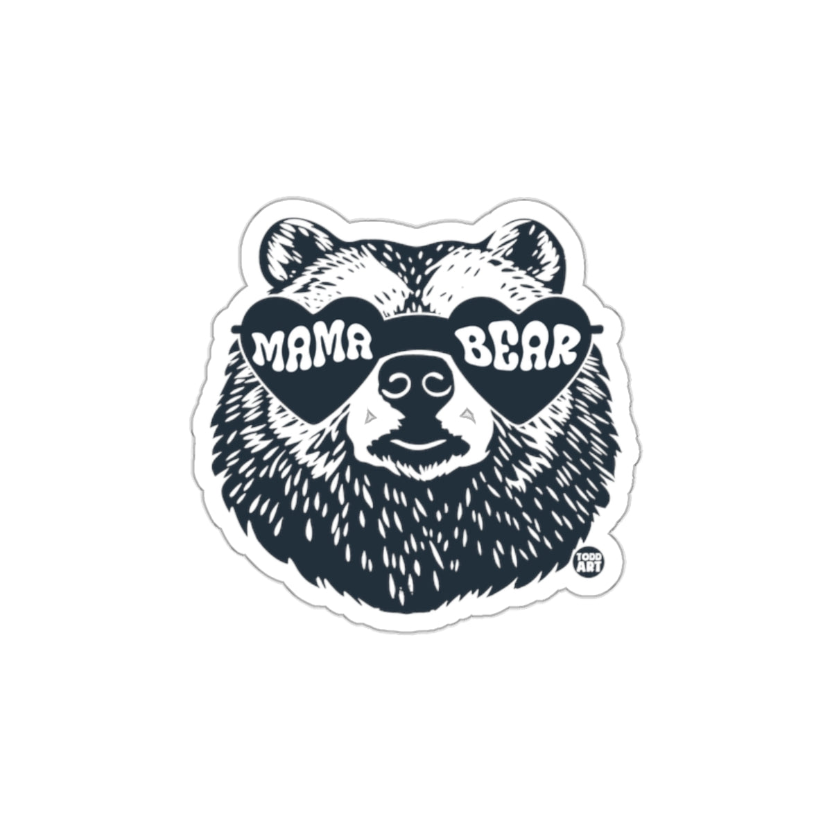Stylish Mama Bear with Heart Sunglasses Sticker