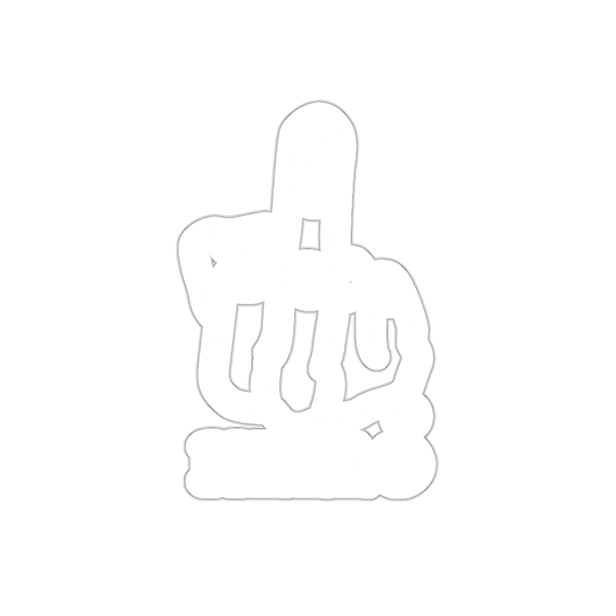 Unique Middle Finger Gesture Themed Decor Sticker