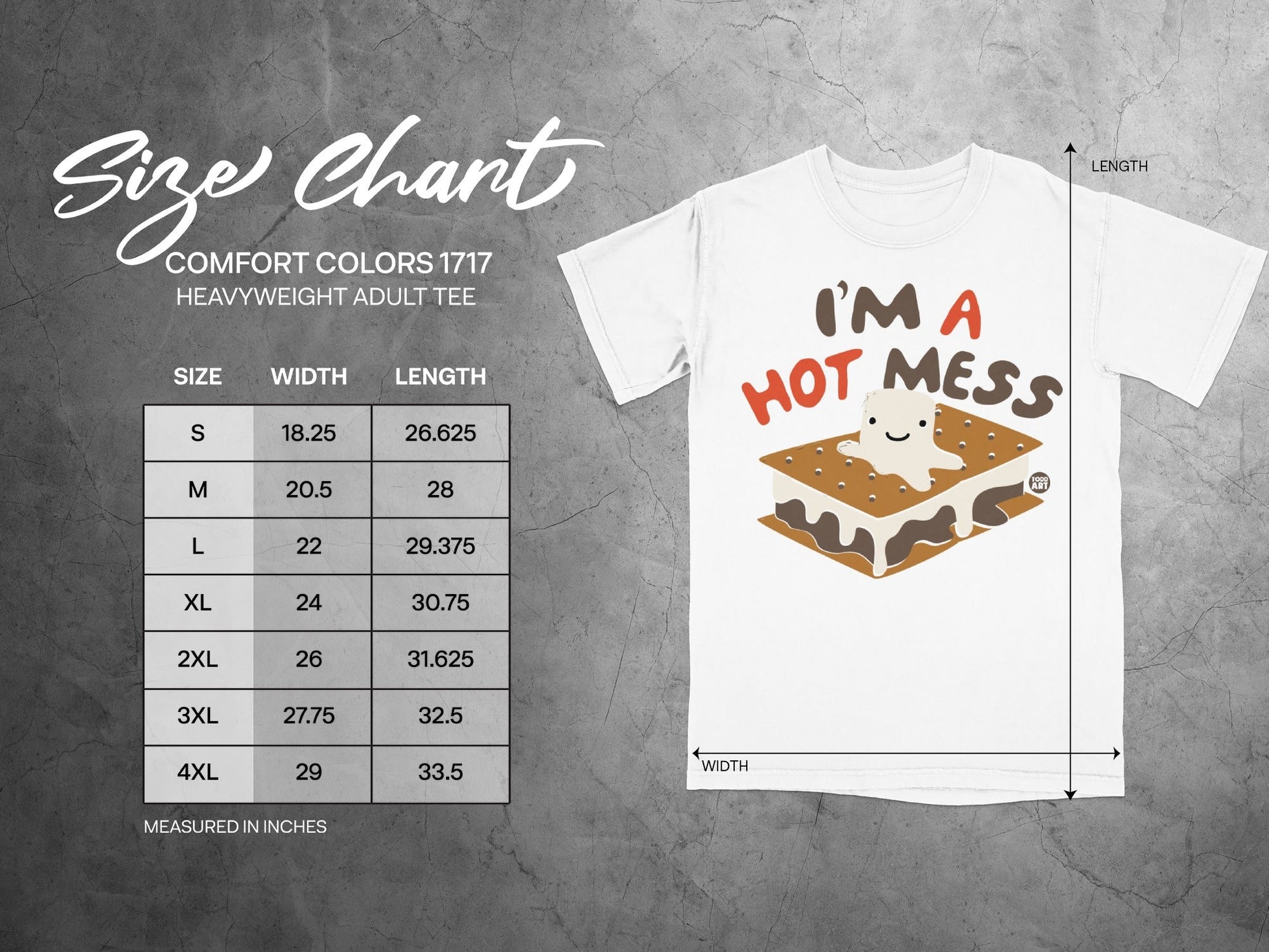 I'm A Hot Mess S'mores Funny Graphic Tee Adult Shirt