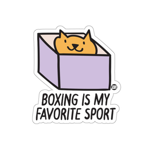 Boxing Is My Favorite Sport Cat Sticker