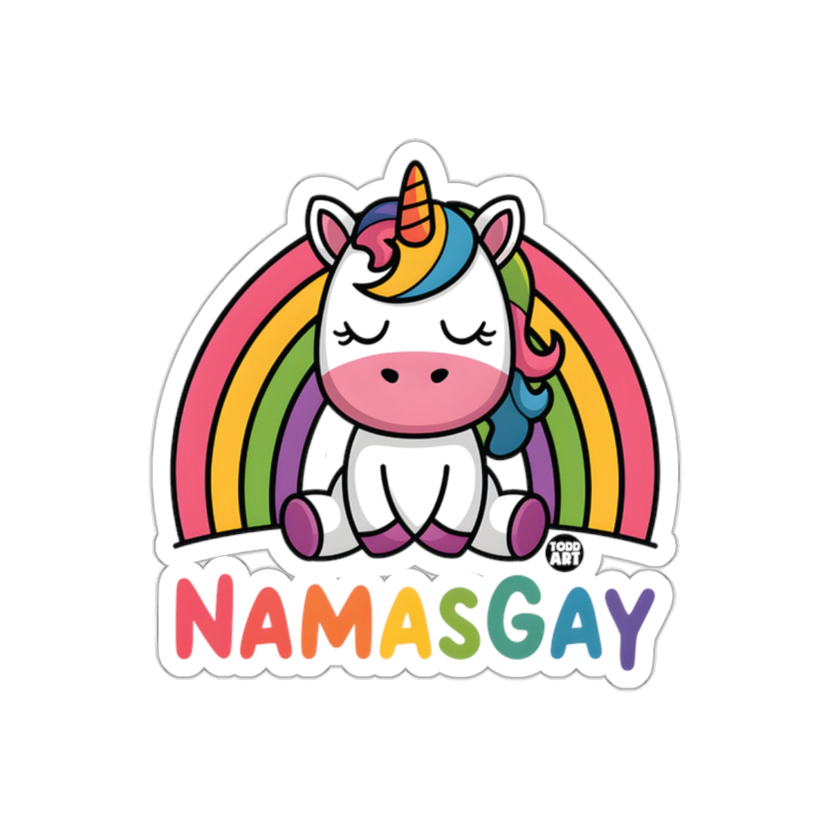 Namasgay Cute Unicorn with Rainbow Sticker Product
