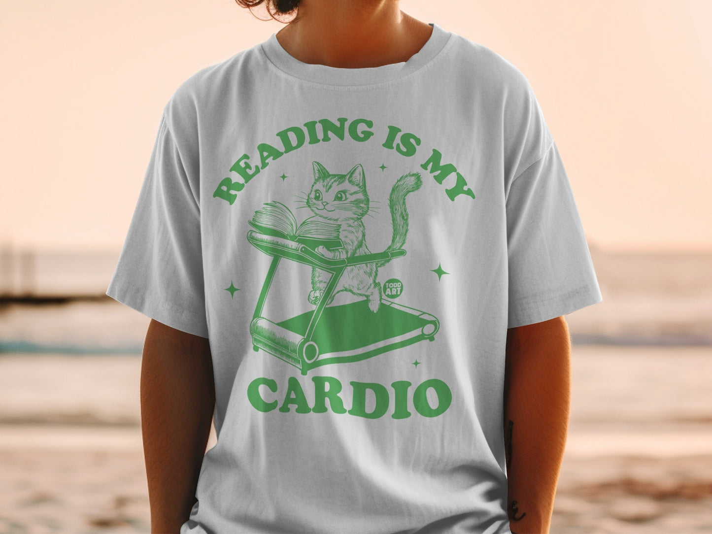 Reading Is My Cardio Cat T-Shirt