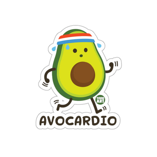Avocardio Cute Running Avocado Sticker Design