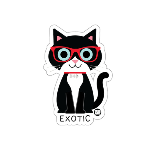 Exotic Cat Wearing Glasses Todd Art Sticker