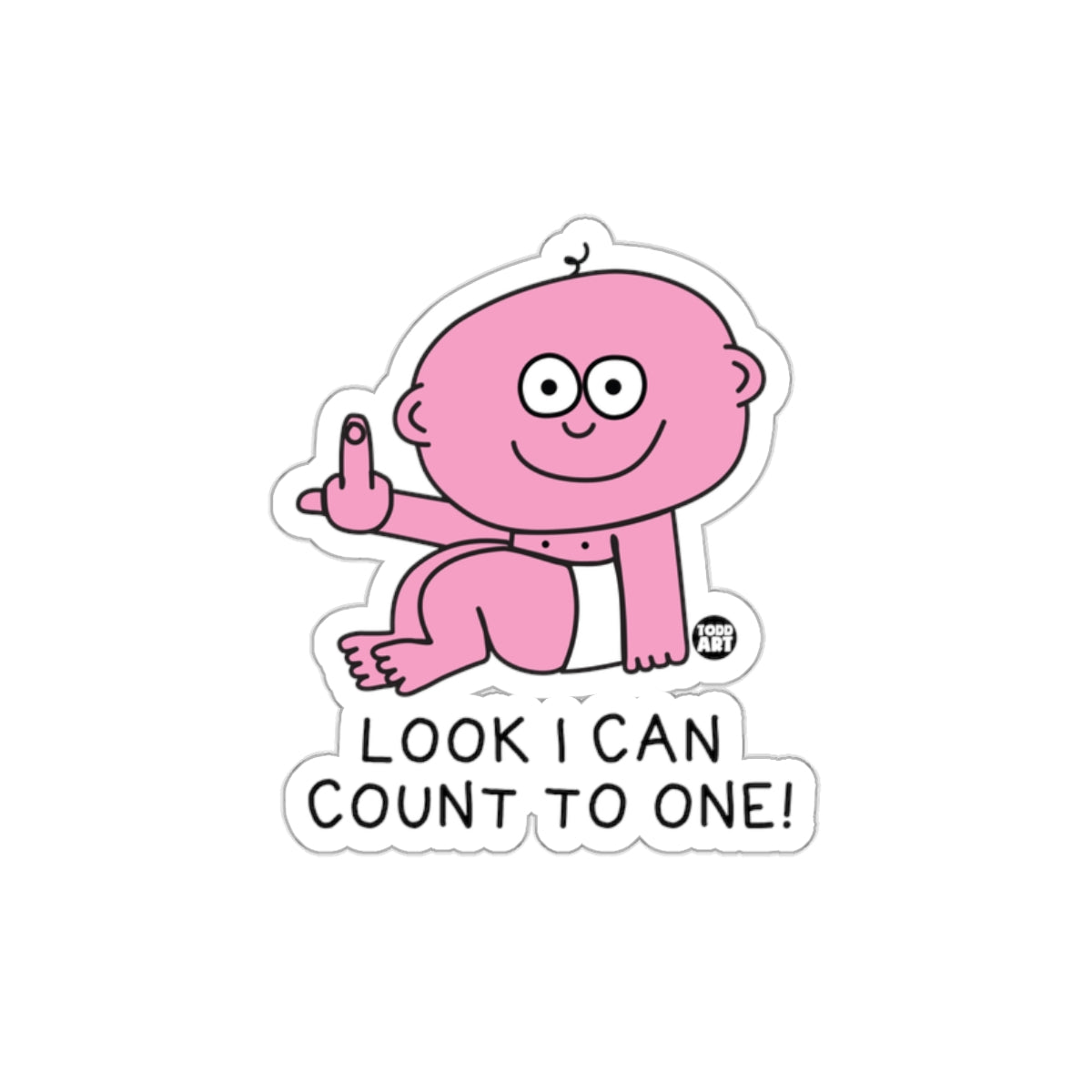 Look I Can Count To One Baby Sticker
