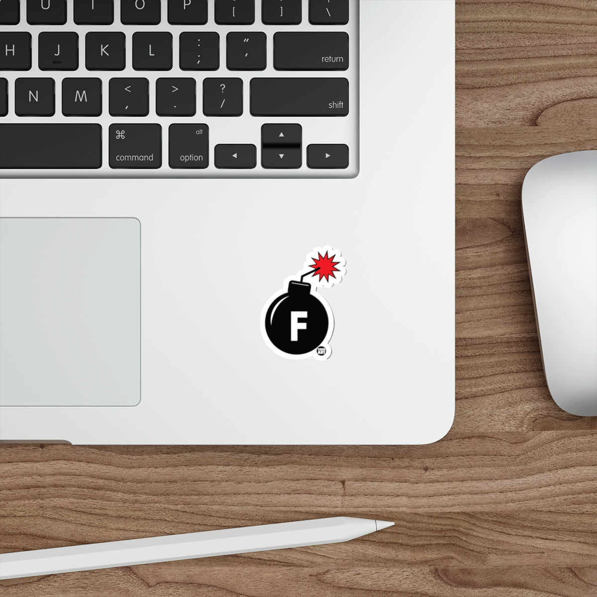 Bomb Icon with Red Spark F Logo Decal Sticker