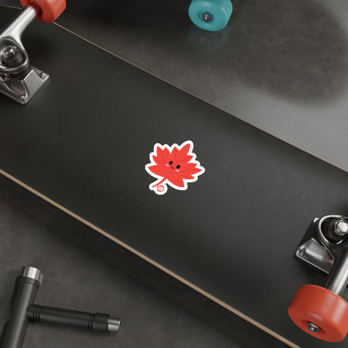 Cute Red Maple Leaf Sticker for Skateboard Decor