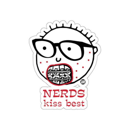NERDS Kiss Best Cute Illustrated Sticker for Fun