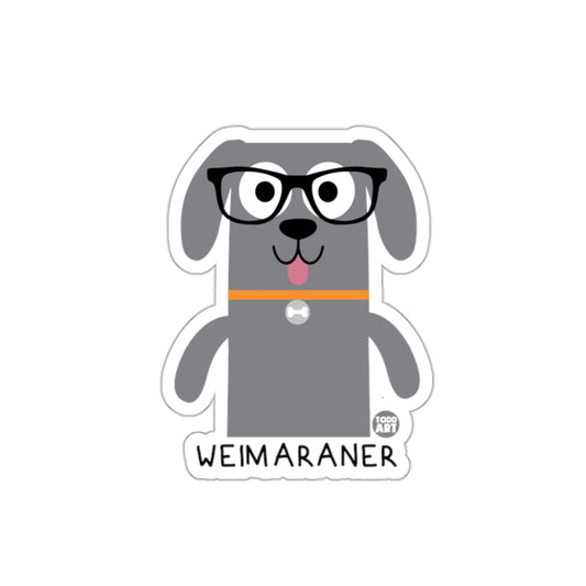 Cute Weimaraner Dog with Glasses Sticker for Pet Lovers