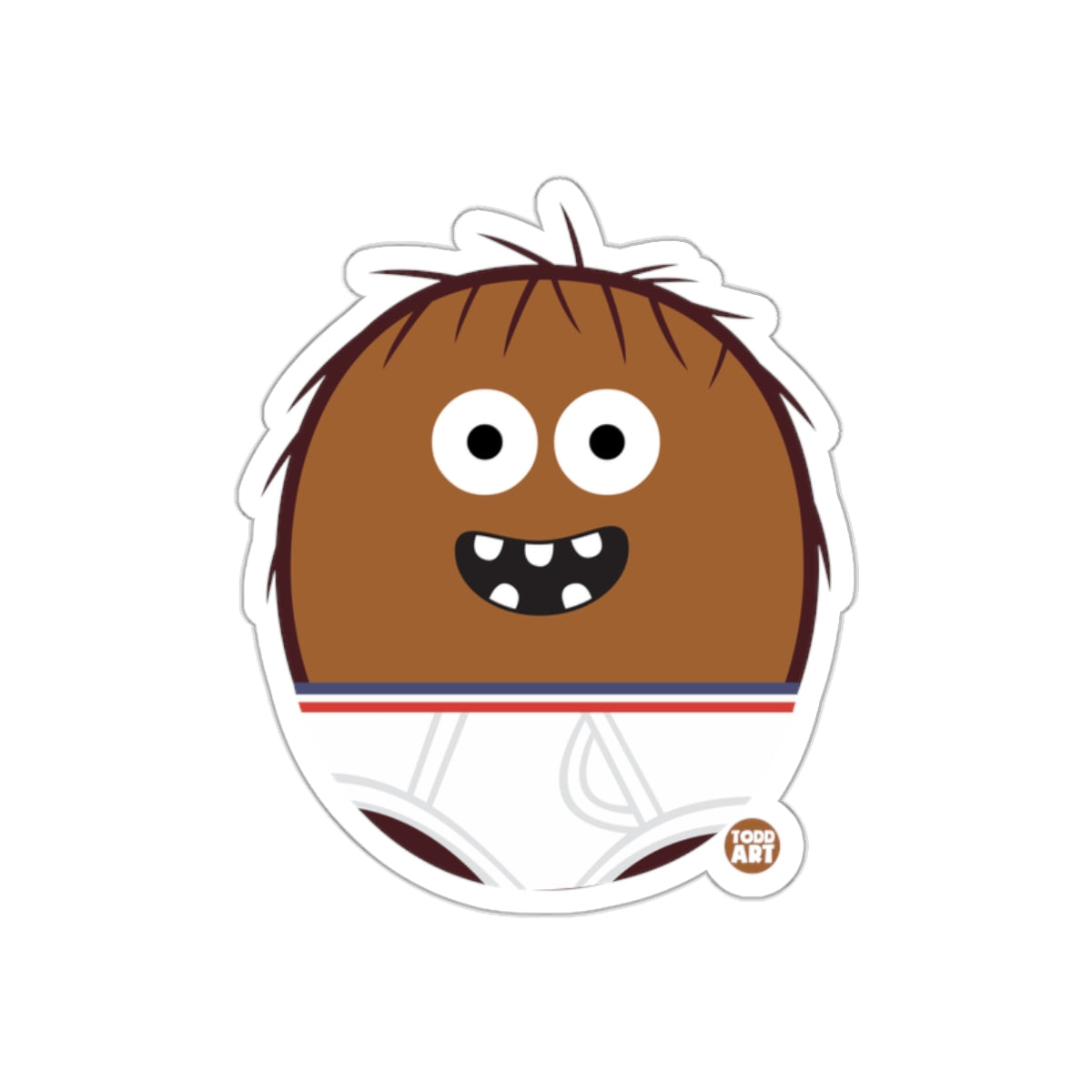 Funny Cartoon Character with Big Eyes Sticker