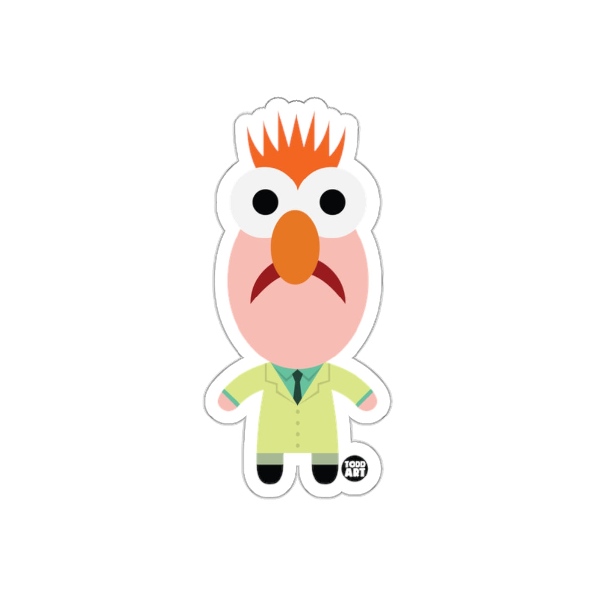 Funny Cartoon Character With Orange Hair Sticker