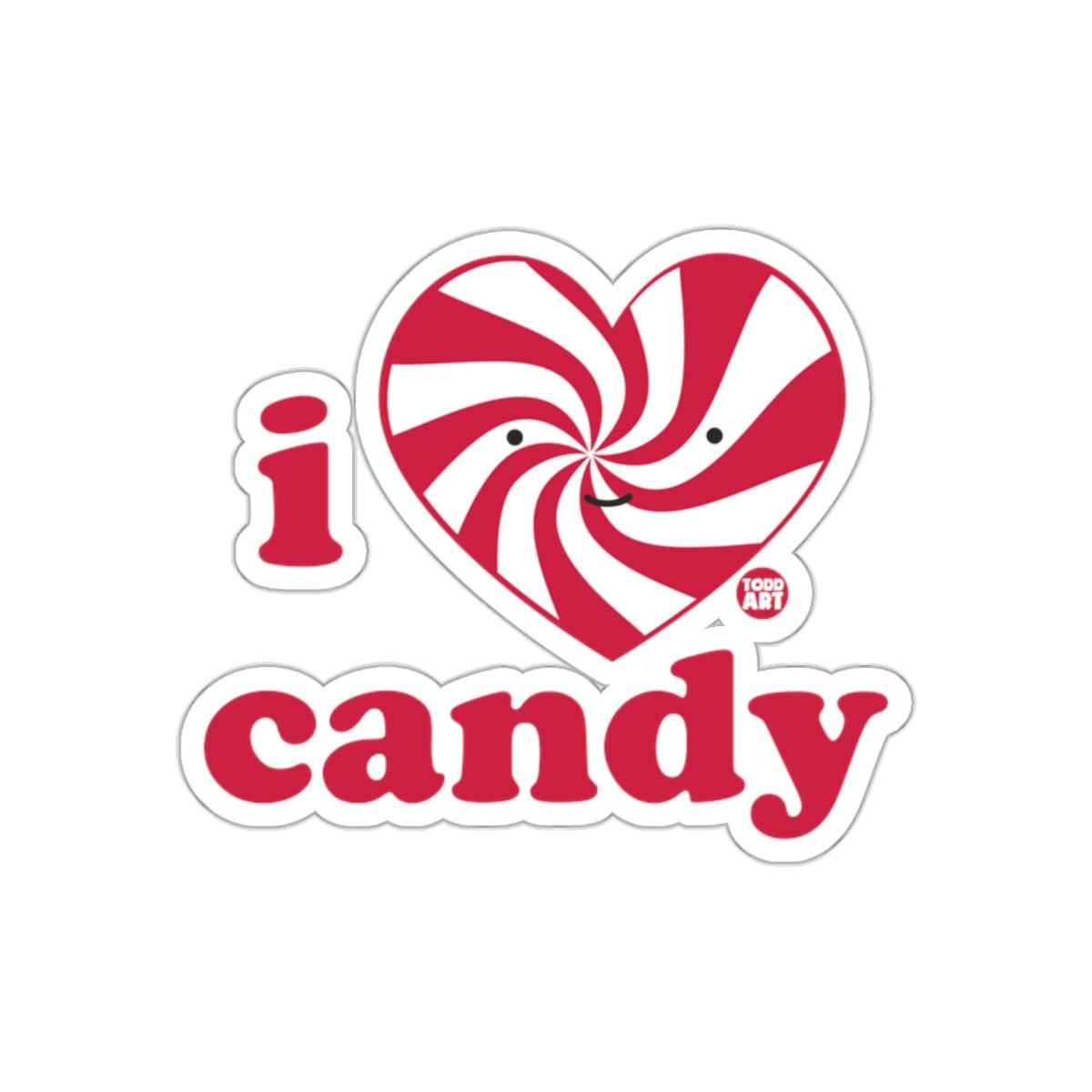 I Heart Candy Sticker Bold and Fun Design