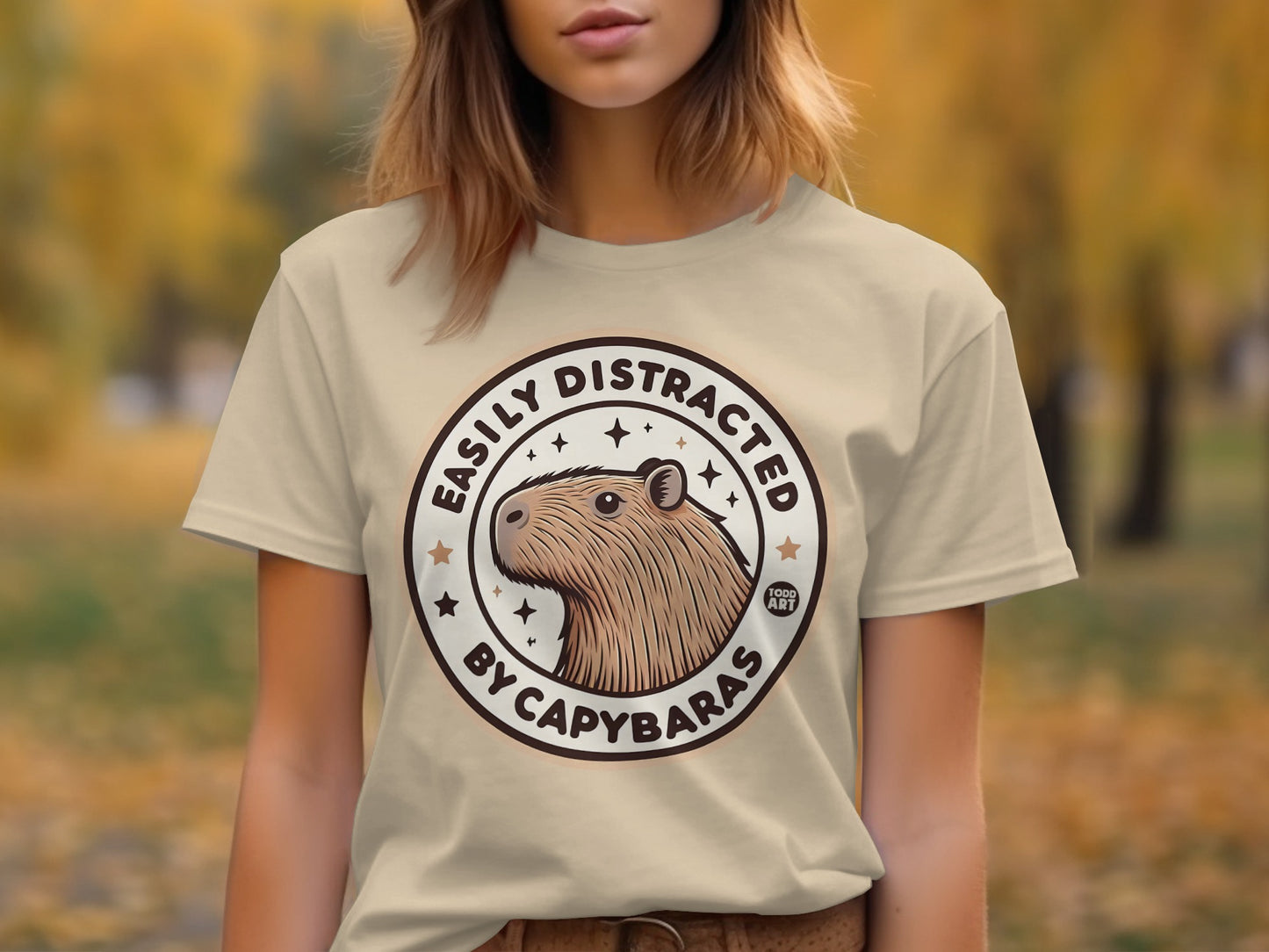 Easily Distracted By Capybaras Graphic T-Shirt