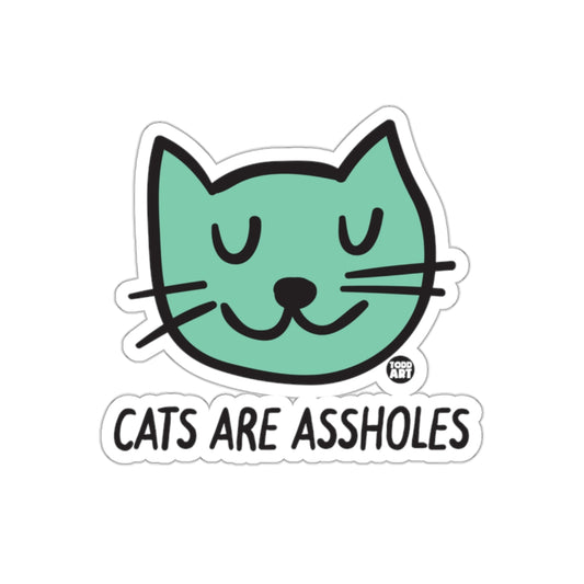 Cats Are A Holes Mint Cat Head Todd Art Funny Stickers