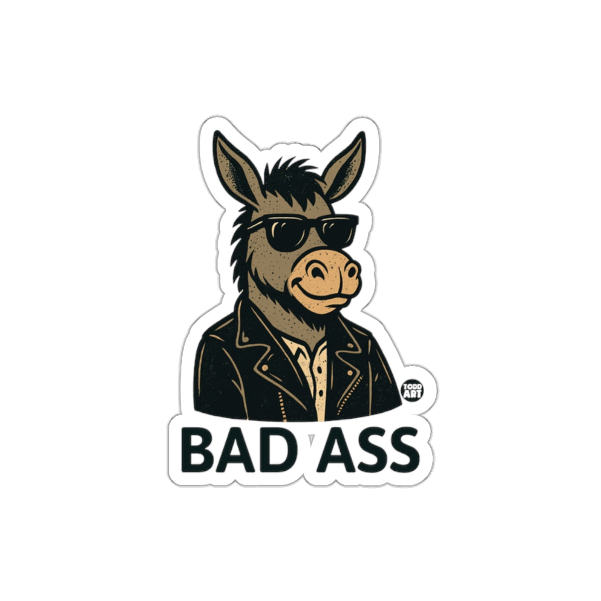 Cool Bad Ass Donkey With Sunglasses Sticker