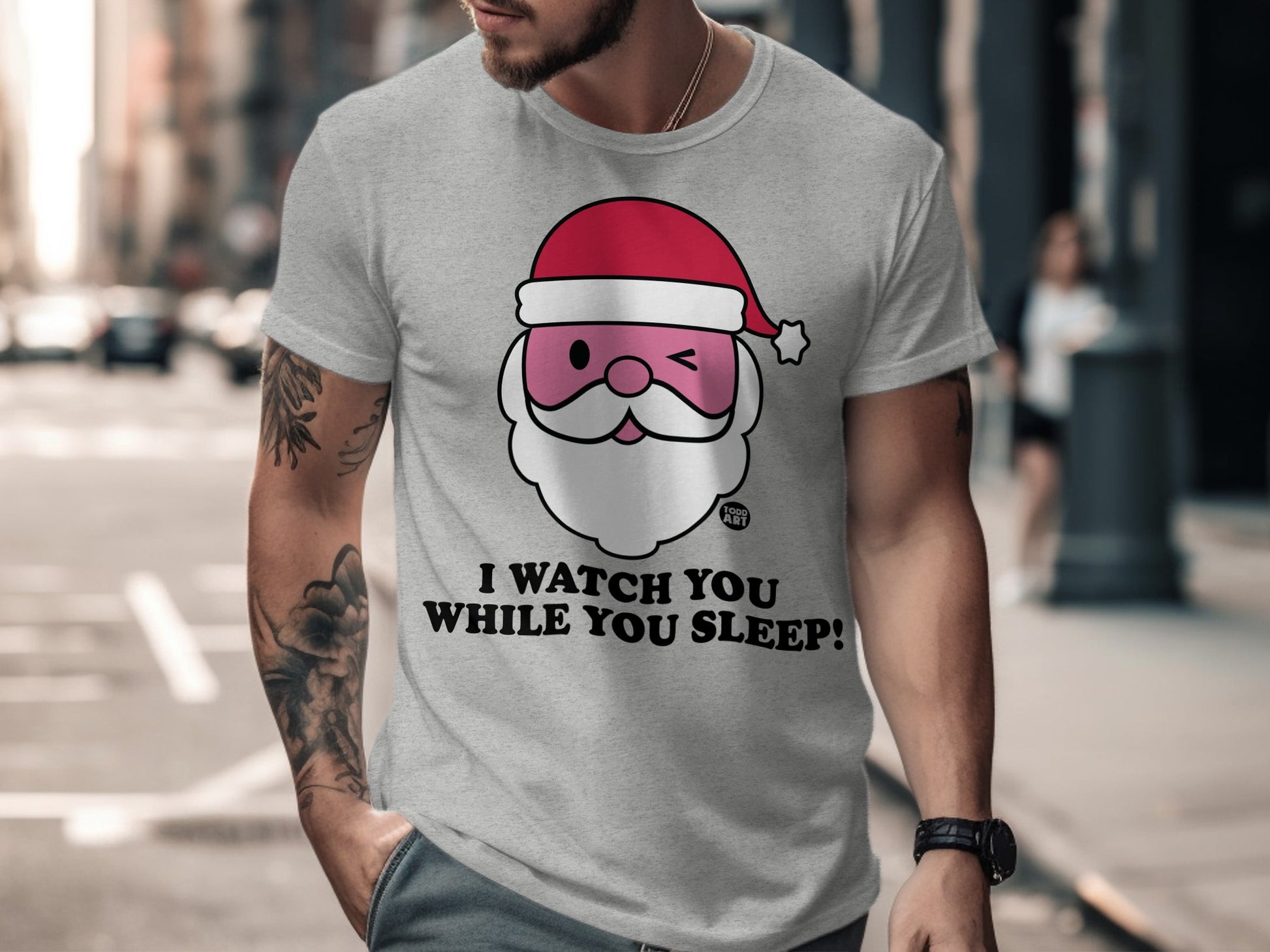 I Watch You While You Sleep Funny Santa Claus Shirt
