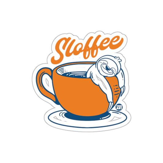 Sloffee Sloth in Coffee Cup Todd Art Design Stickers