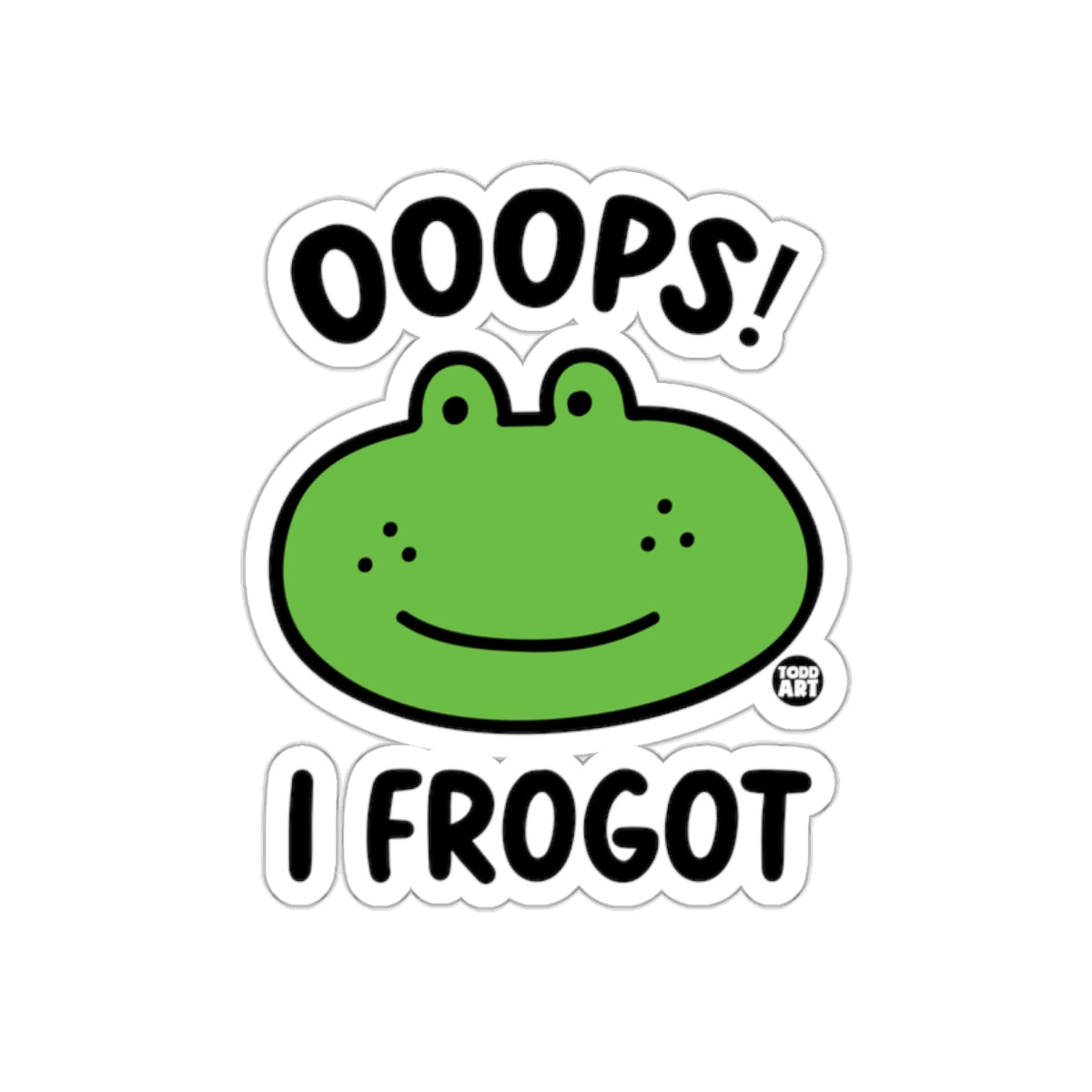 Ooops I Frogot Frog Sticker Cute Funny Animal Design