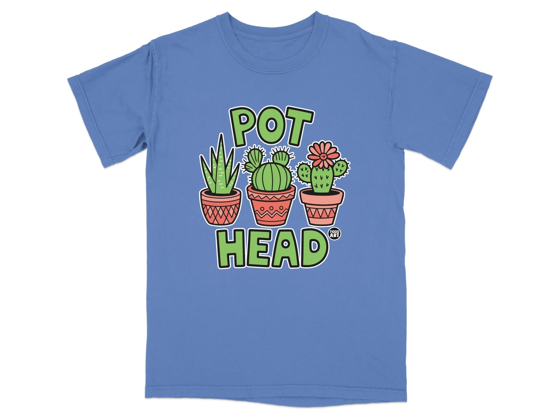 Funny Pothead Cacti Plant Graphic Tee T-shirt