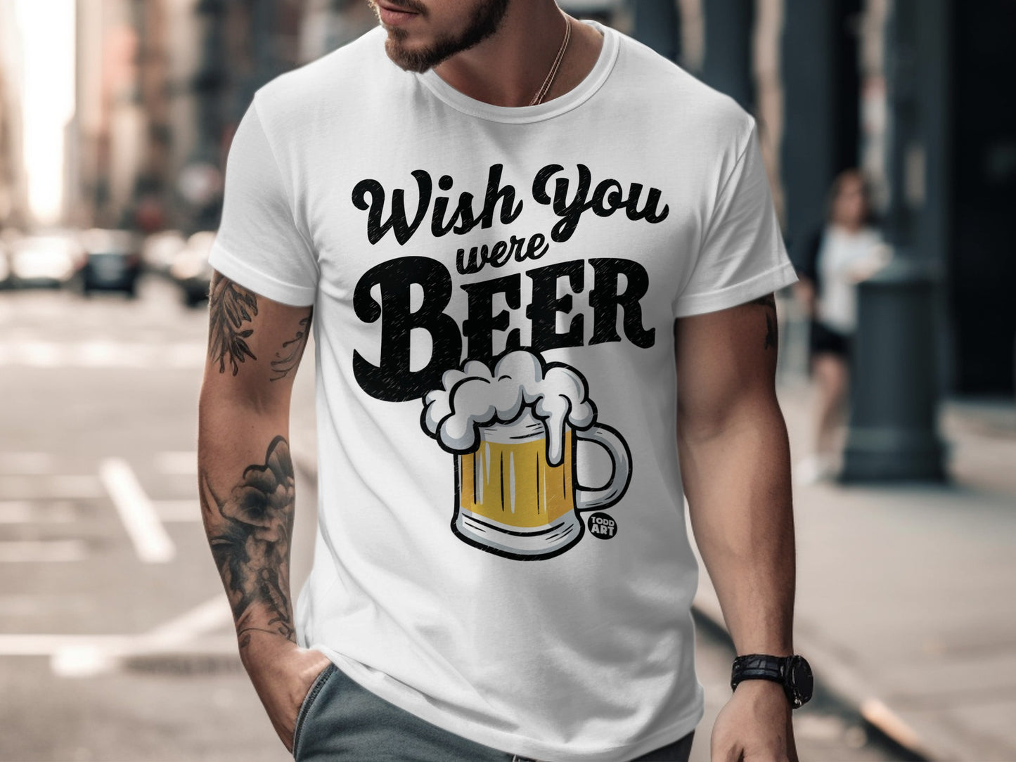 Wish You Were Beer Funny Graphic T-Shirt