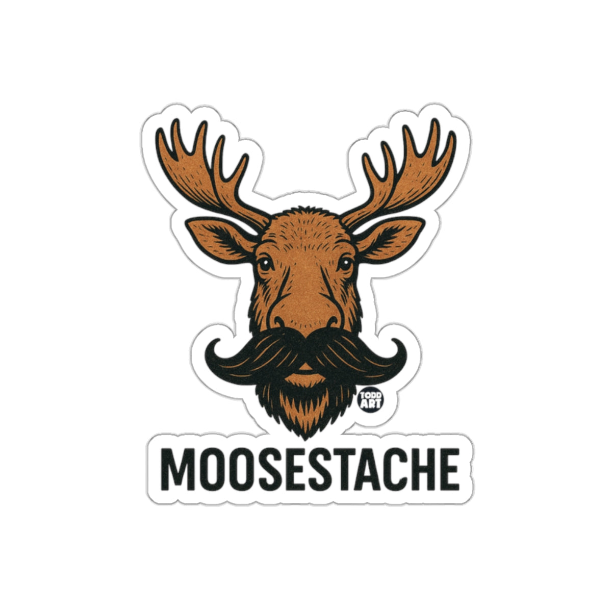 Moose with a Mustache Illustration from Todd Art Stickers