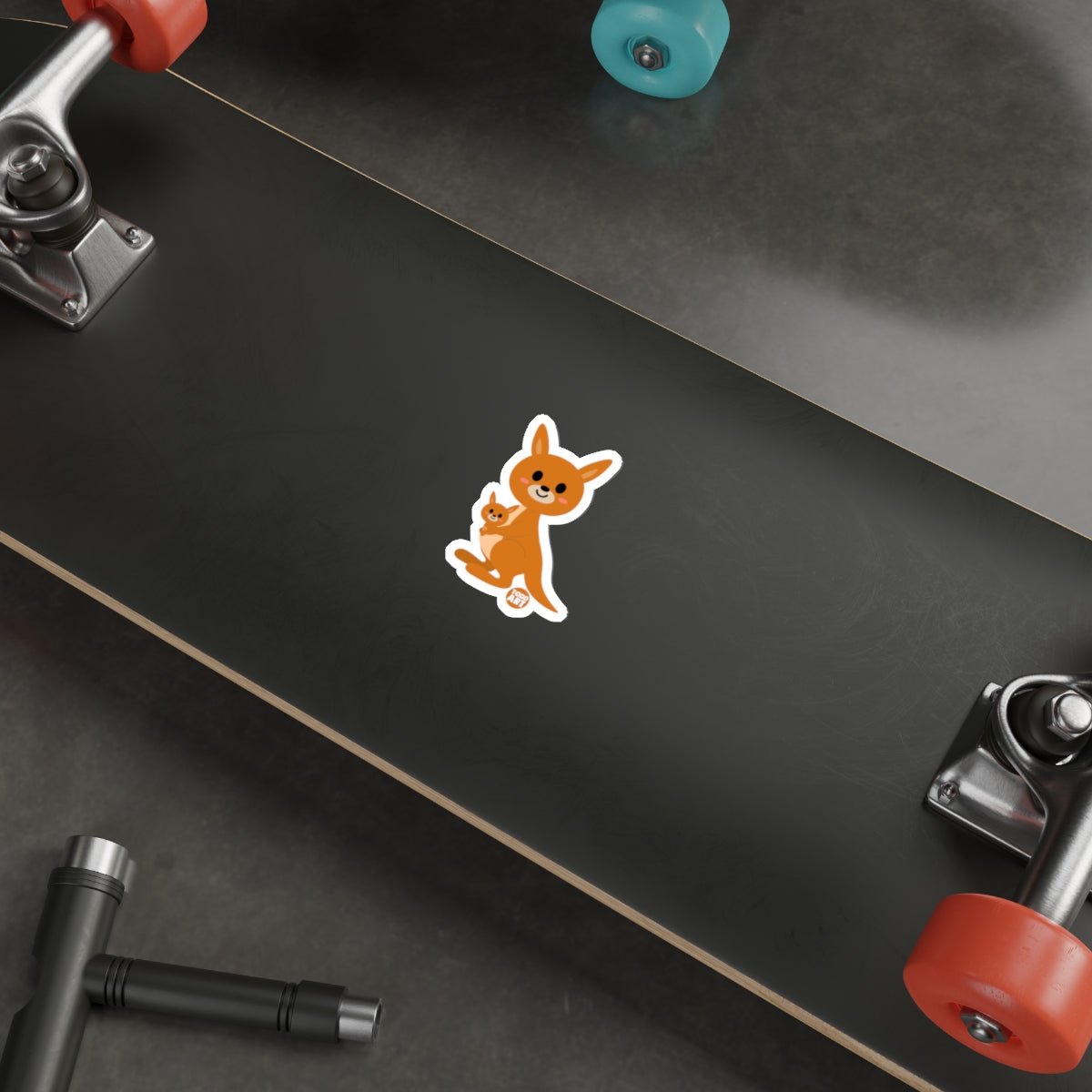 Cute Kangaroo and Joey Sticker for Skateboards and Laptops
