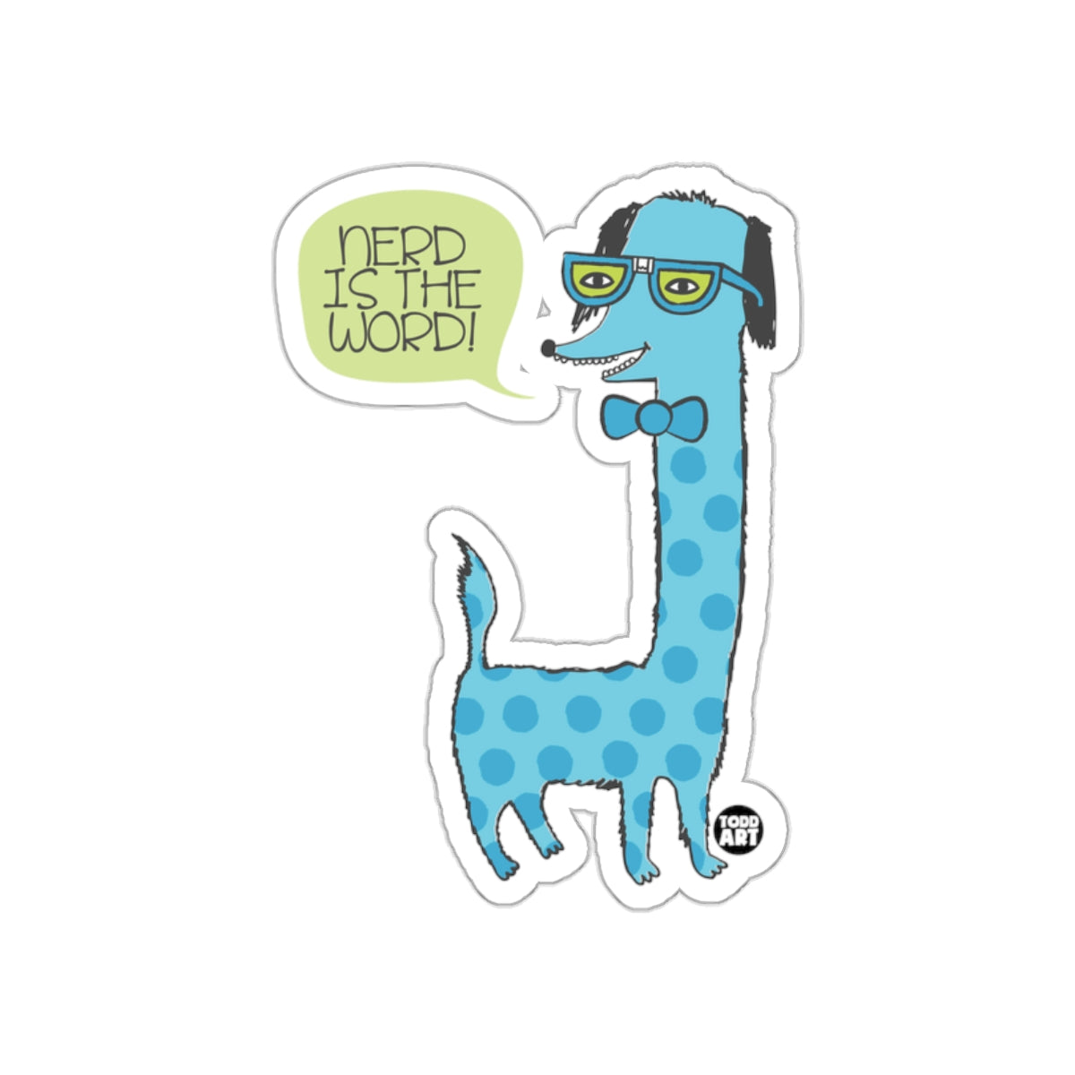 Nerd Is The Word Funny Cartoon Animal Sticker
