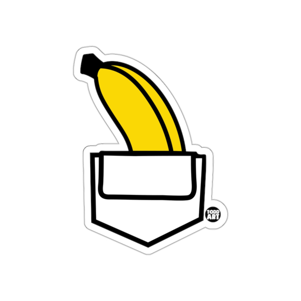 Quirky Banana in Pocket Sticker for Laptops or Notebooks