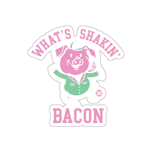 What's Shakin' Bacon Pig with Jacket Funny Pink Stickers