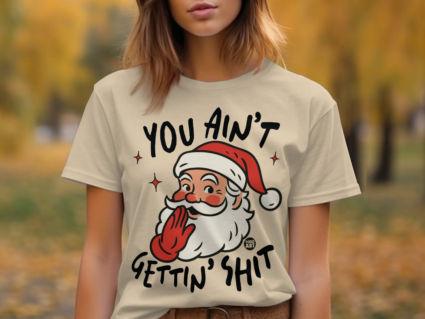 You Ain't Gettin' Shit Santa t-shirt Christmas gift