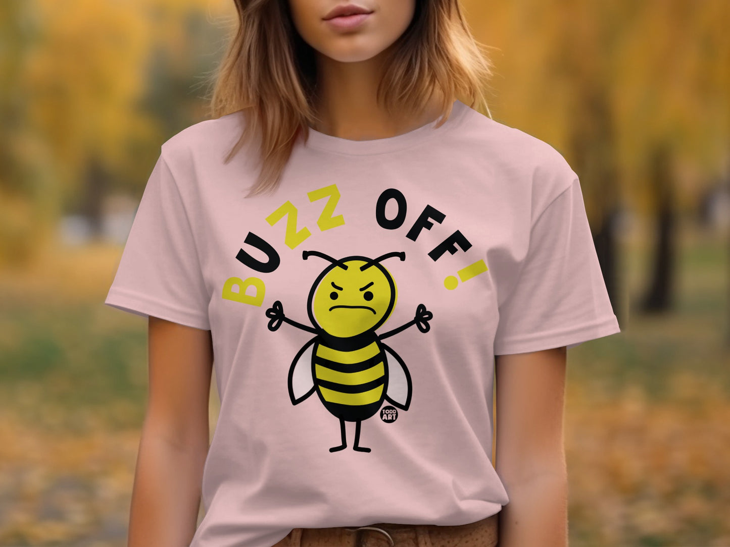 Buzz Off Angry Bee Graphic T-Shirt