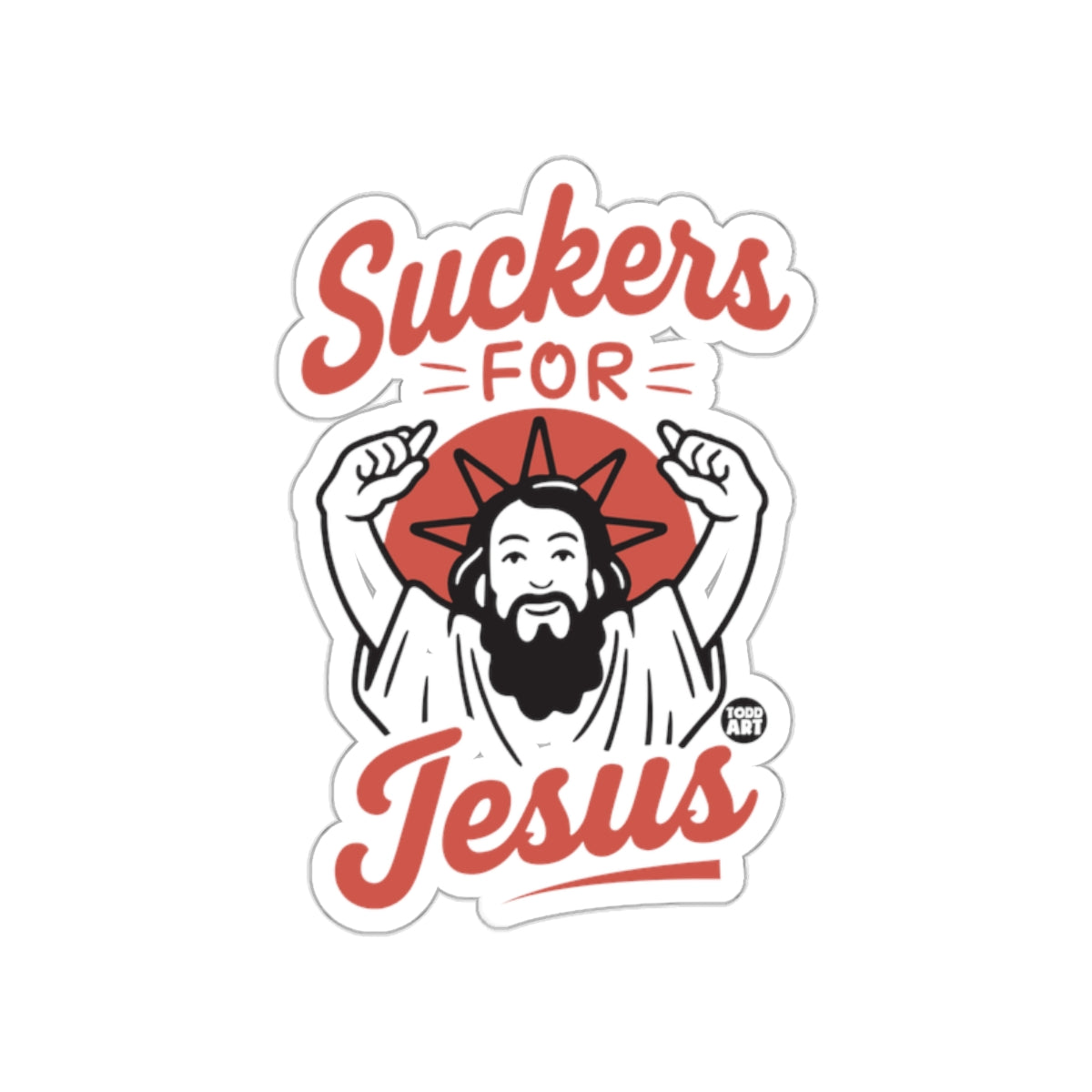 Suckers for Jesus Fun and Unique Sticker Design