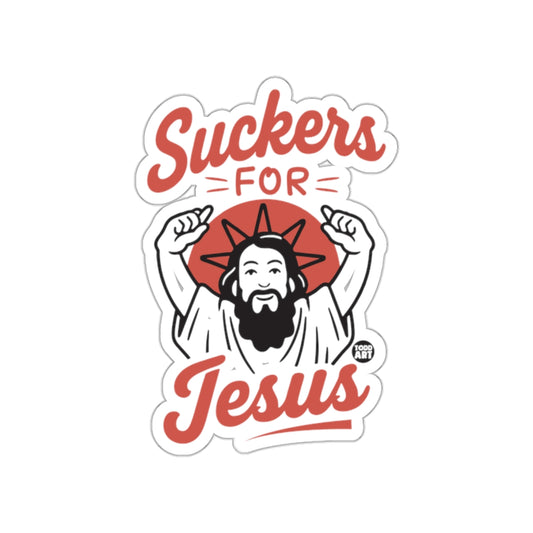 Suckers for Jesus Fun and Unique Sticker Design