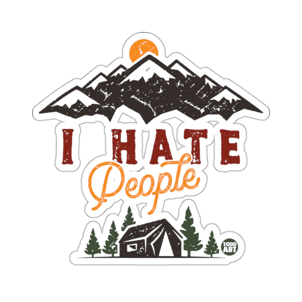 I Hate People Camping Mountains Forest Adventure Stickers