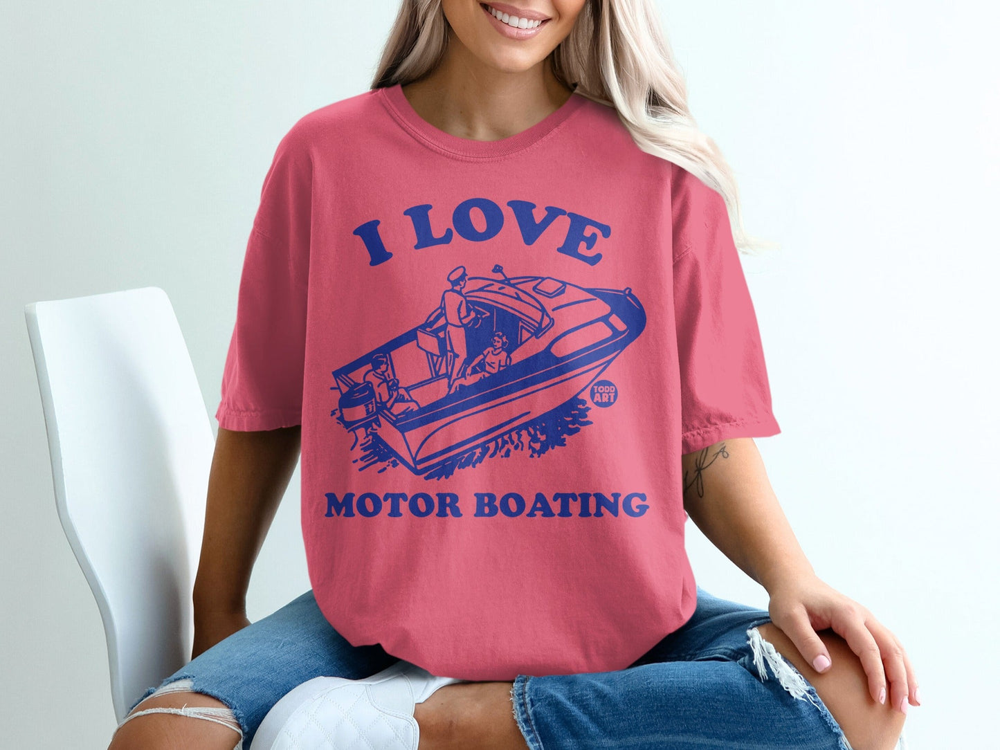 I Love Motor Boating Graphic Printed T-shirt