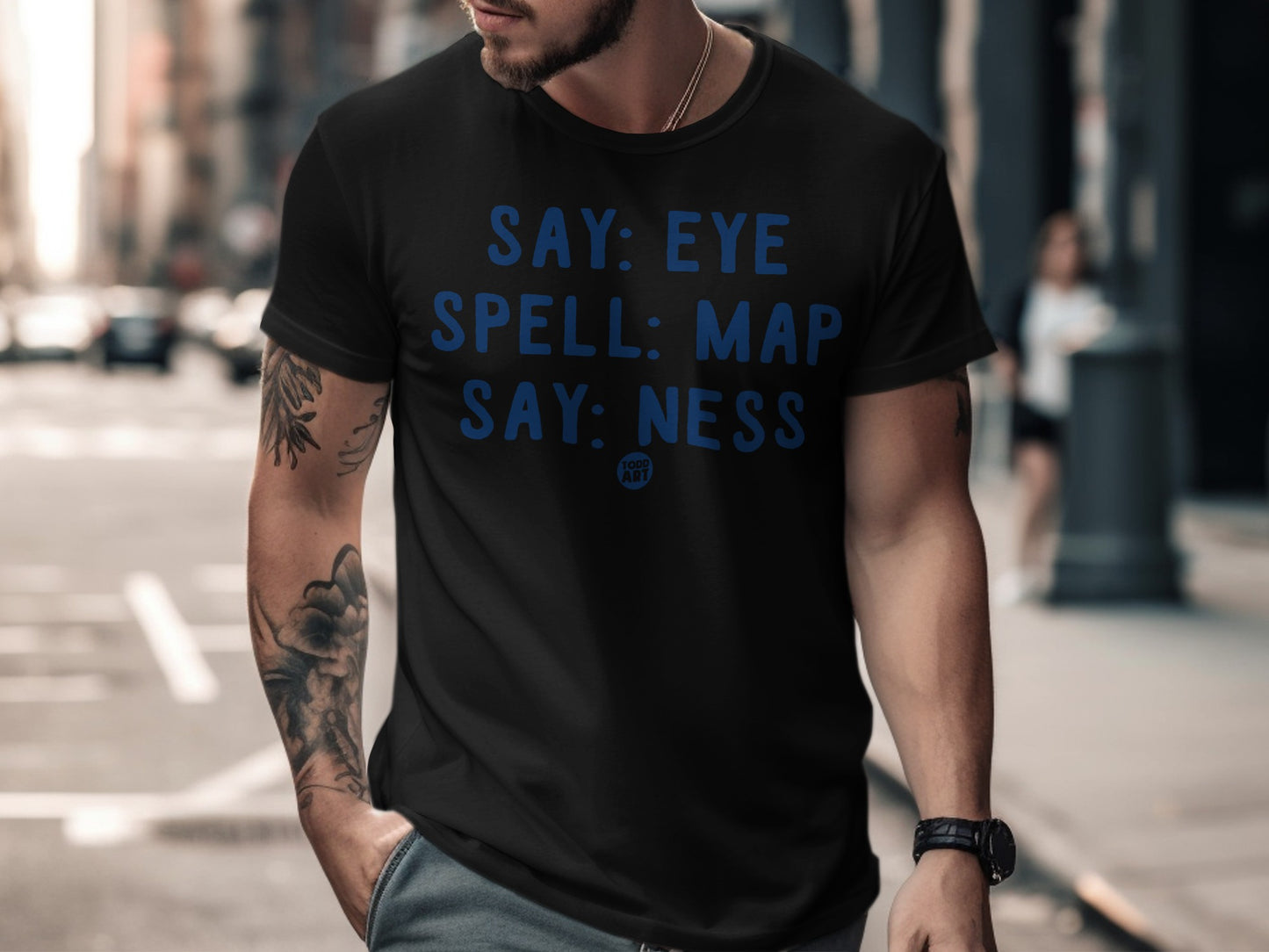 Say Eye Spell Map Say Ness Fun Design T-shirt