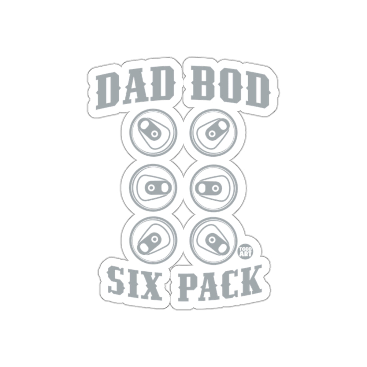 Dad Bod Six Pack Graphic Sticker Design