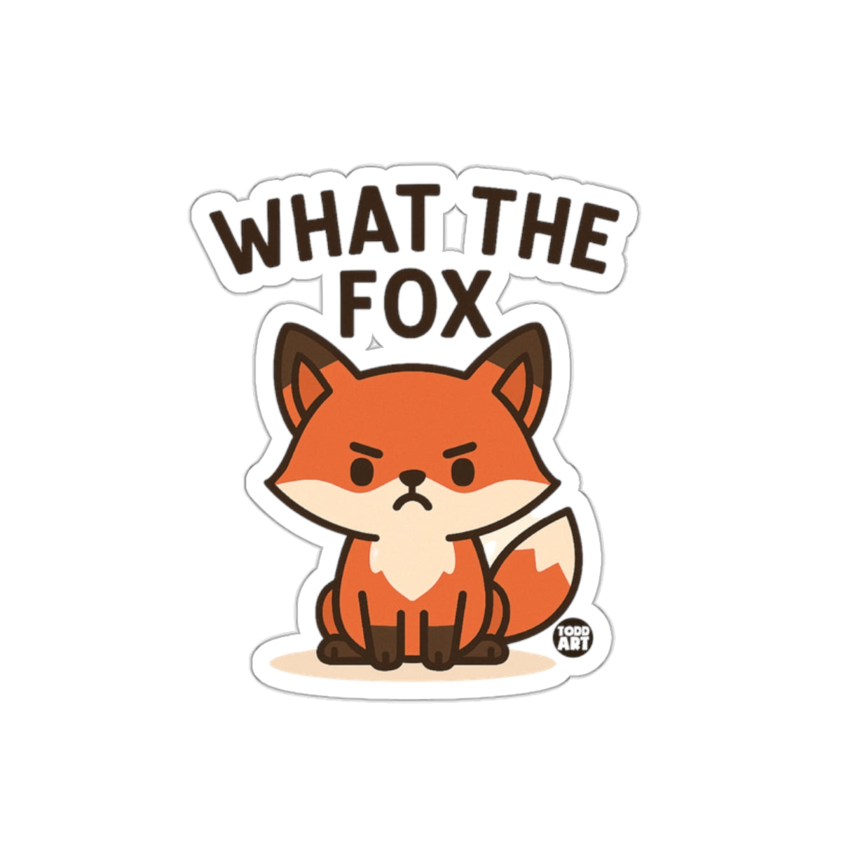 What The Fox Cute Angry Fox Illustration Sticker