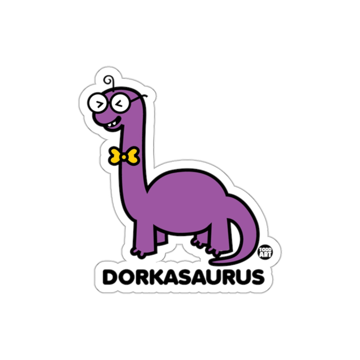 Dorkasaurus Purple Dinosaur With Glasses And Bowtie Stickers