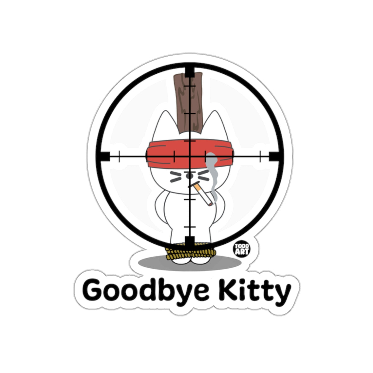 Goodbye Kitty Crosshairs Design Fun Sticker