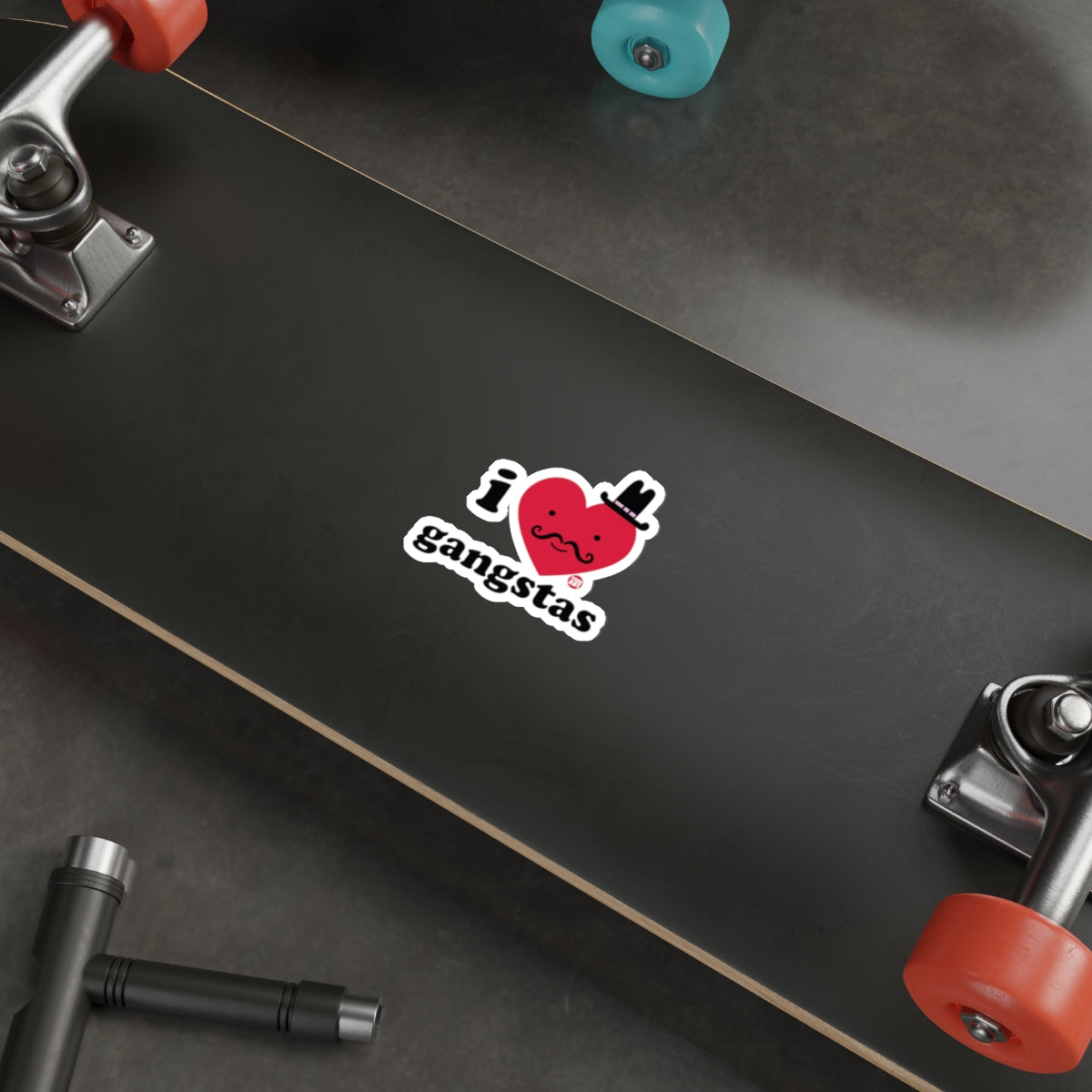 I Heart Gangstas Sticker for Skaters and Enthusiasts