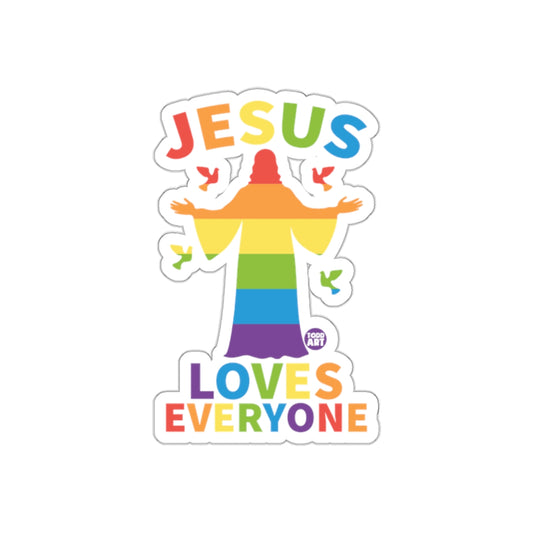 Jesus Loves Everyone Rainbow Sticker Design