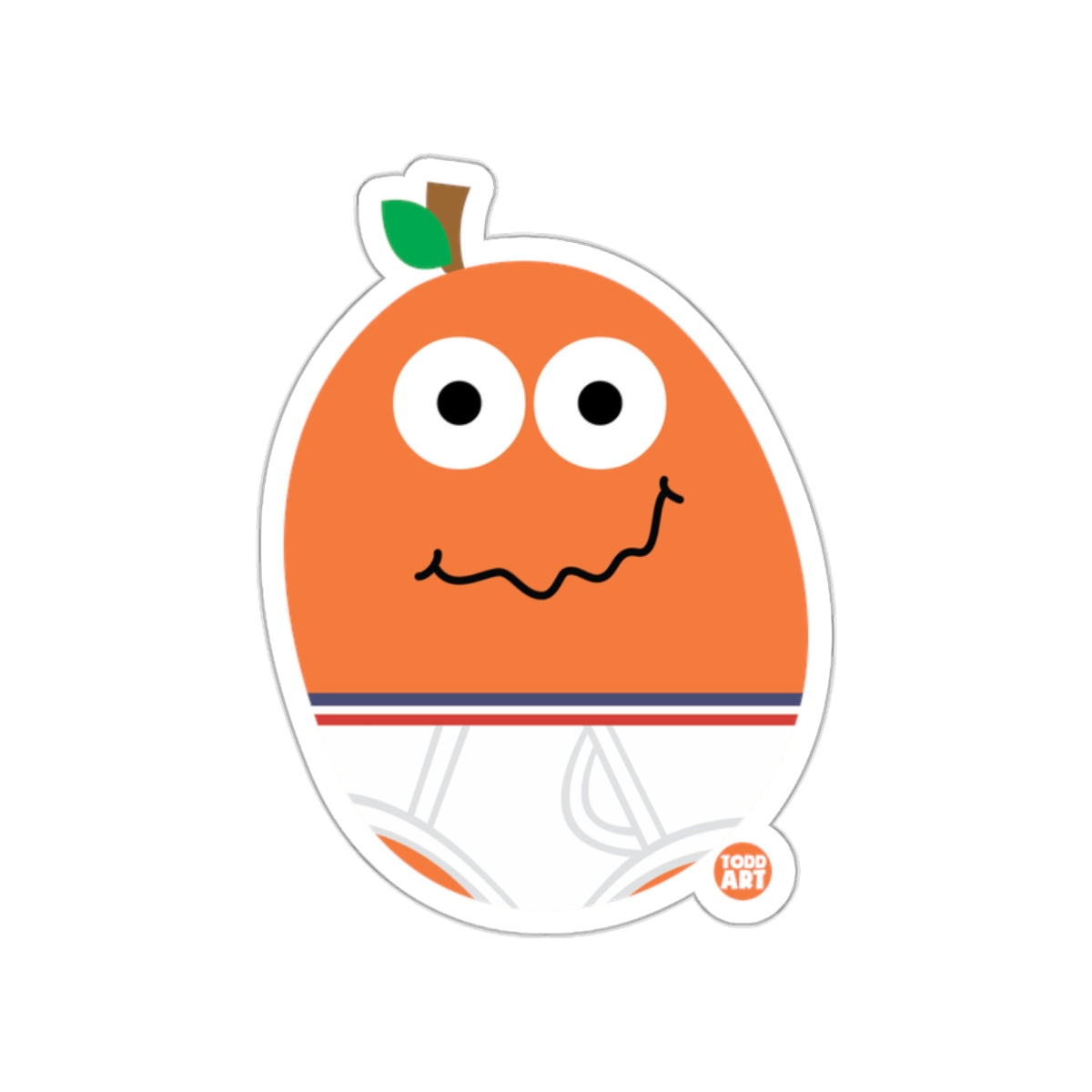Cute Orange Fruit Cartoon Character Sticker Decal