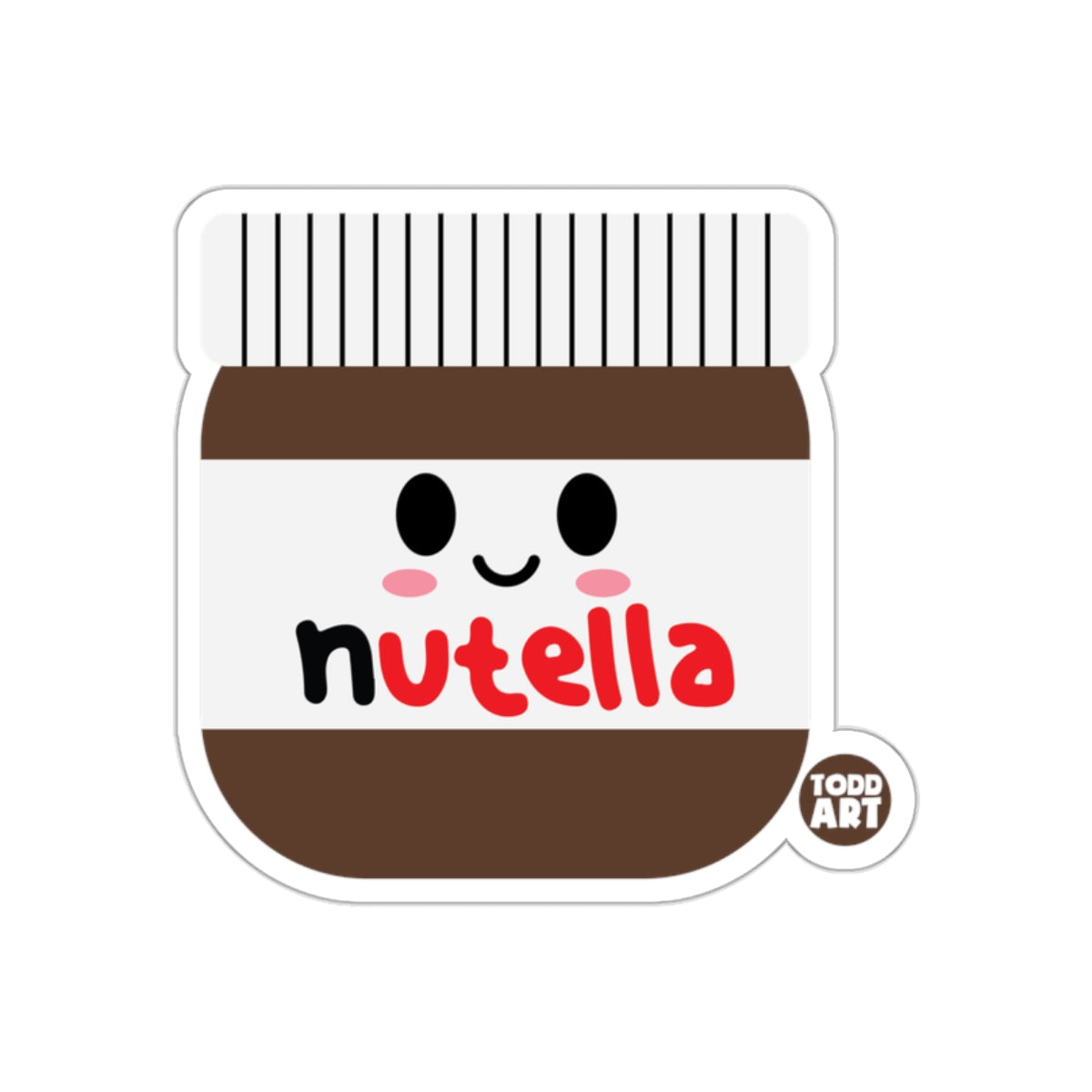 Cute Smiling Nutella Jar Todd Art Sticker Product