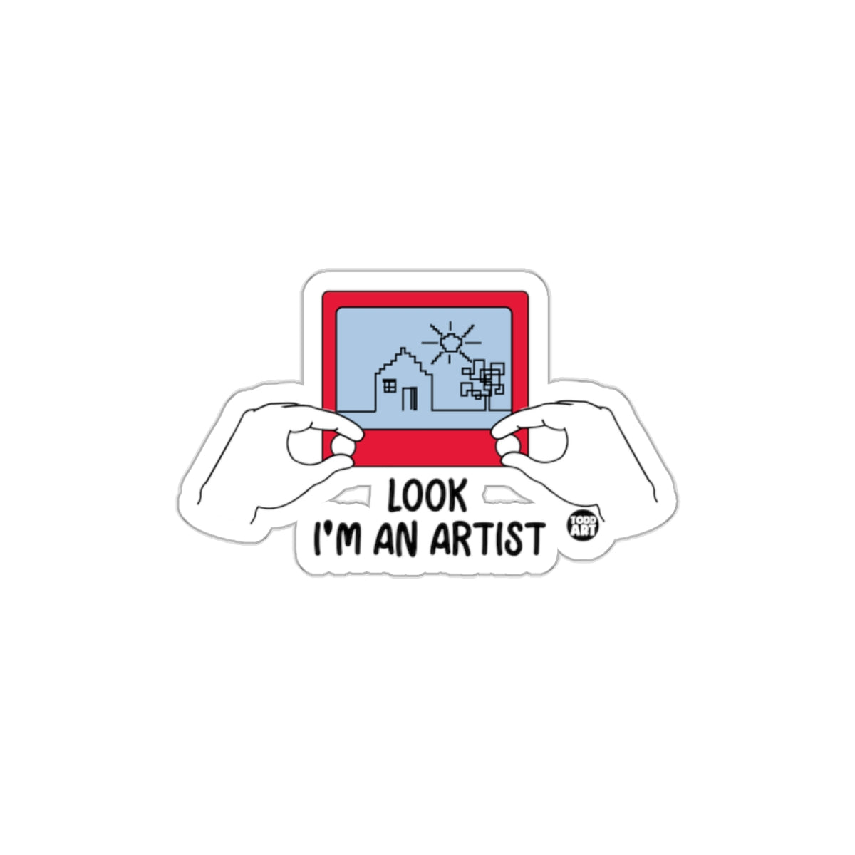 Look I'm an Artist Hands Drawing Sticker product