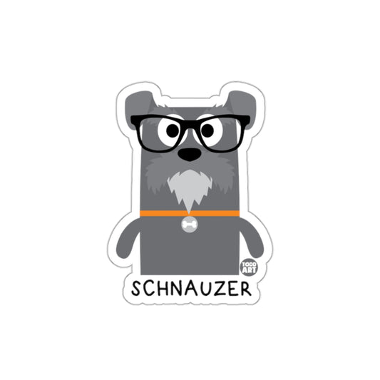 Cute Cartoon Schnauzer with Glasses Sticker Product